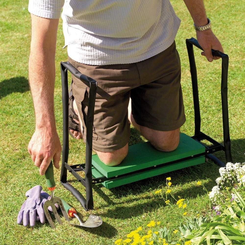 GardenEase - Tondeuse de genoux de jardin et siège avec sac à outils