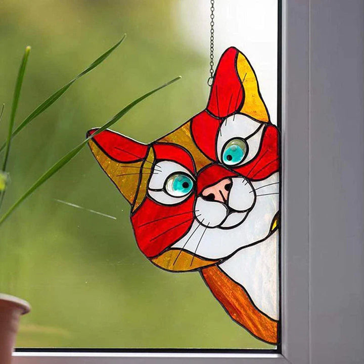 CatPeek – Attrape-soleil en chat fait main pour votre fenêtre !