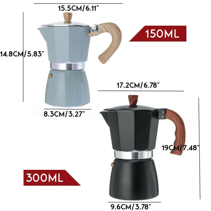 Caffesso Perkomio Cafetière à Espresso | Percolateur Classique | Pour la Maison & en Voyage | 150 ml / 300 ml