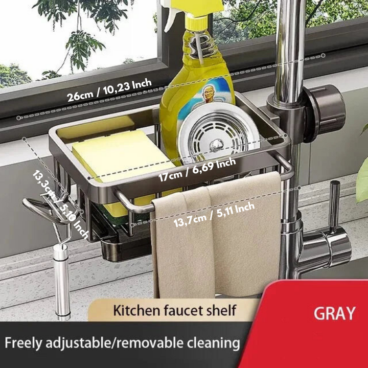 CleanTray - Organisateur de lavabo en aluminium