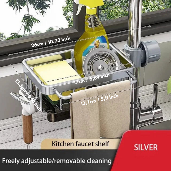 CleanTray - Organisateur de lavabo en aluminium