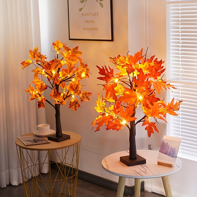 LumiLeaf Arbre Décoratif | Feuilles d'Érable LED | 60 cm | Lumière Chaude | Fonctionnement sur Piles