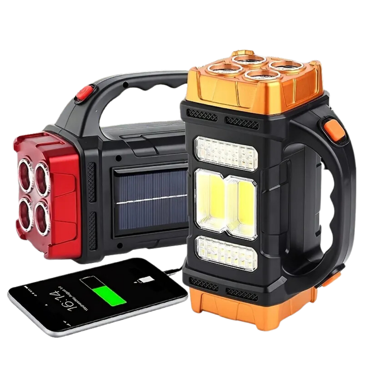 Lampe de secours SOLMAX | Powerbank 3-en-1 & Lampe solaire | Étanche IP44 | 230 g