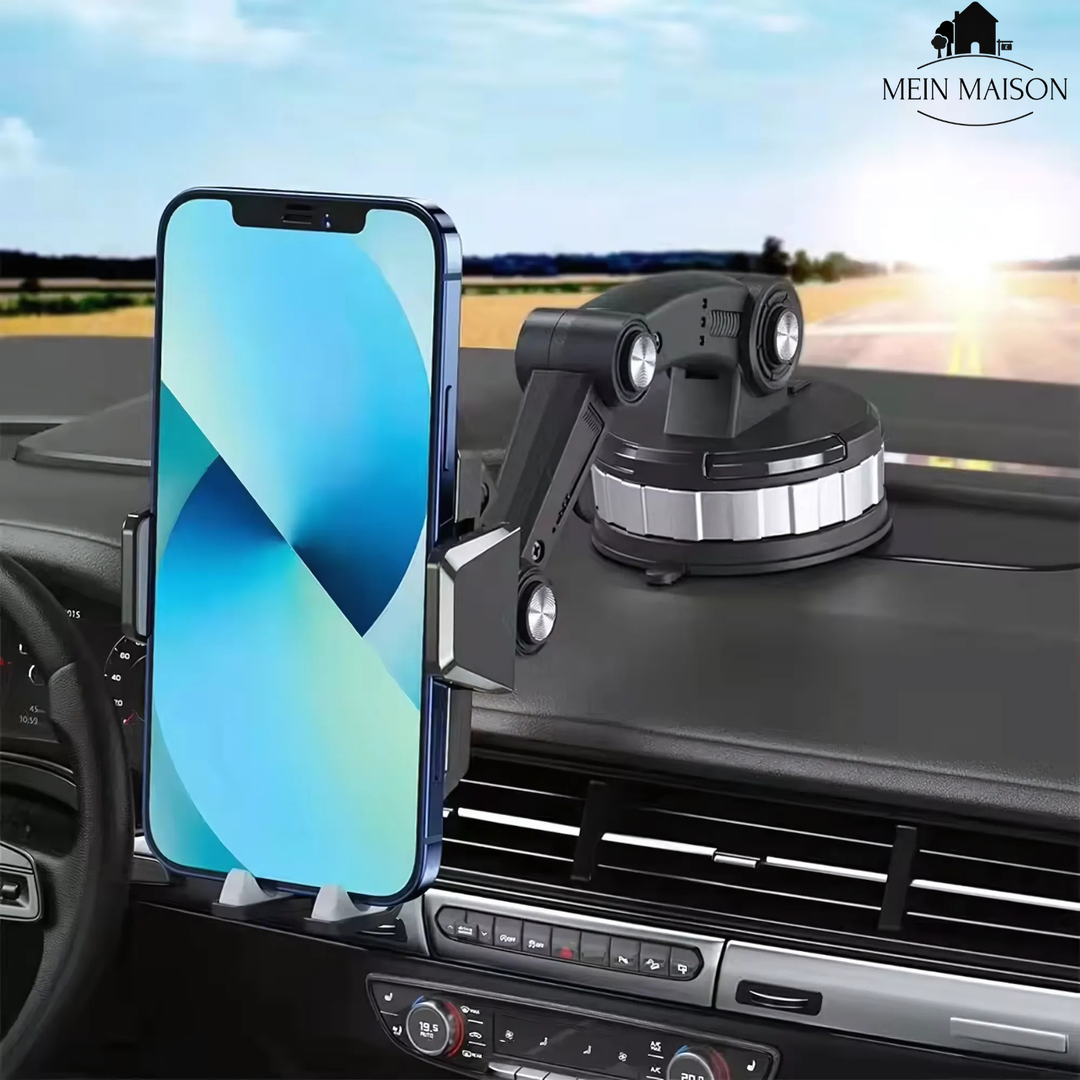 Support de téléphone auto GripTech | Forte adhérence par ventouse | Rotation 360° | Utilisation à une main