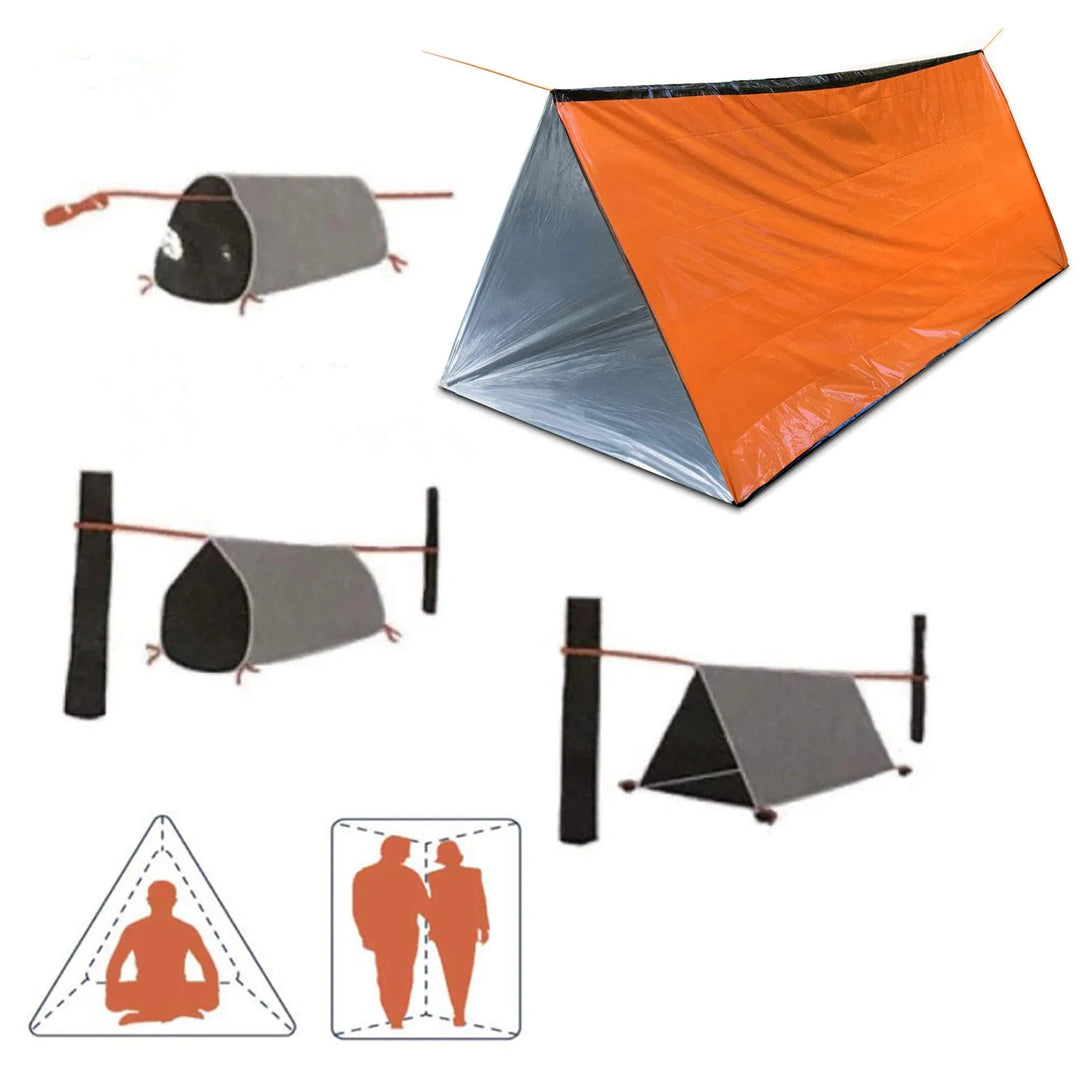 Tente de secours DuoShelter | Ultra légère & Imperméable | Couche intérieure réfléchissante | Pour 2 personnes