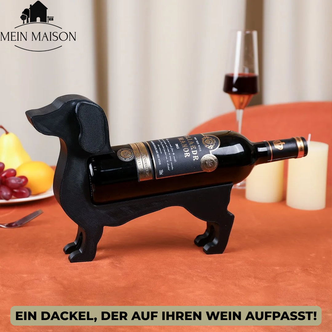 Support de bouteille de vin Dackel CorkHound | Design original | Stable & décoratif | Pour 375–500 ml