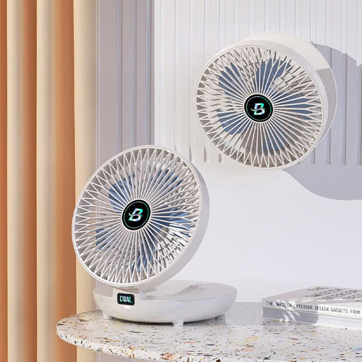 BriseFlex Ventilateur de Table et Mural Pliable | Sans Fil & Ultra Silencieux | 3 Vitesses | Rechargeable