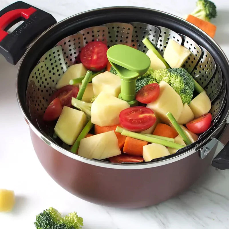 (1+1 gratuit) Kuchmi™ - Cuiseur vapeur pliable en acier en forme de fleur - Préparez vos repas en préservant tous les nutriments ! [Réduction valable jusqu'à 10h]