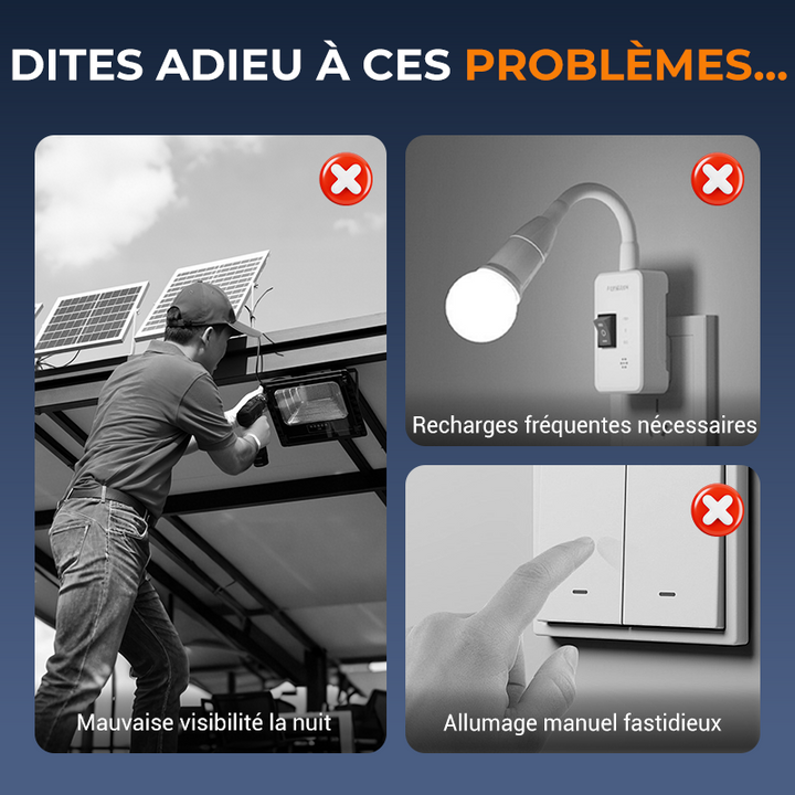 Lumière solaire extérieure à clip