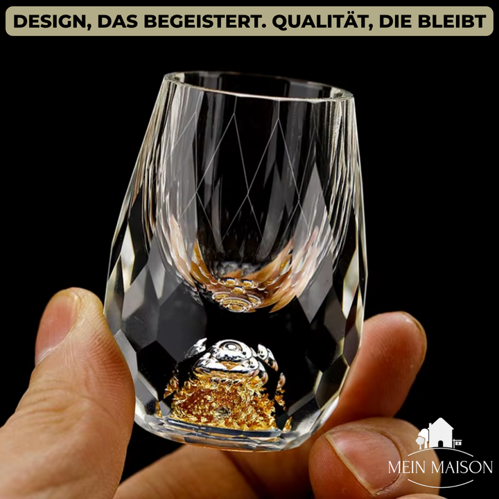Verre à shot en cristal GemChisel | Design luxueux avec paillettes | Stable & Taillé à la main | 10 ml