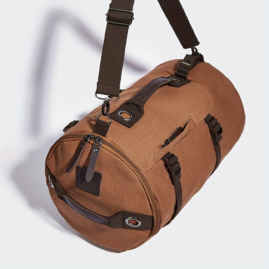 Trekavor Sac à dos pour hommes en toile | Avec détails en cuir | Grand espace de rangement & poches zippées | Bretelles réglables