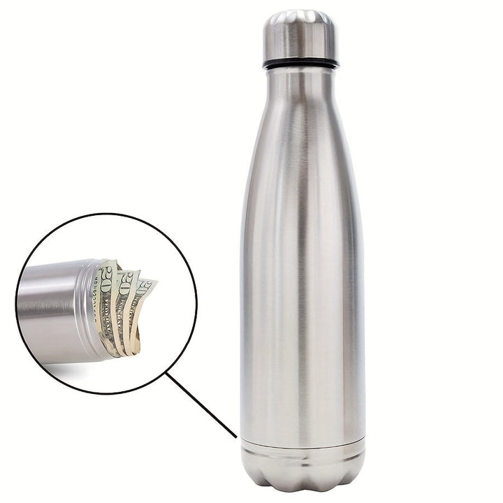 Bouteille Isolante VaultBottle Smart | Avec compartiment secret | 12h chaud & 24h froid | Acier inoxydable | 450 ml | 27×7 cm