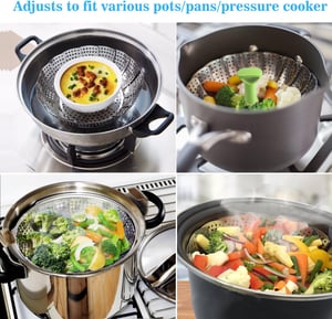 SteamEase – Insert de cuisson vapeur en acier inoxydable pliable