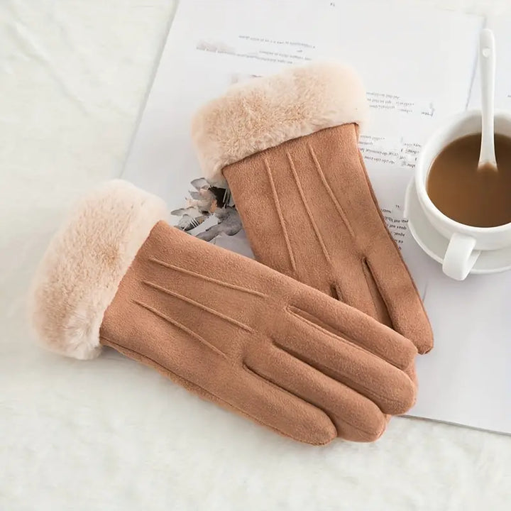 PlushPalm - Gants en velours avec renfort