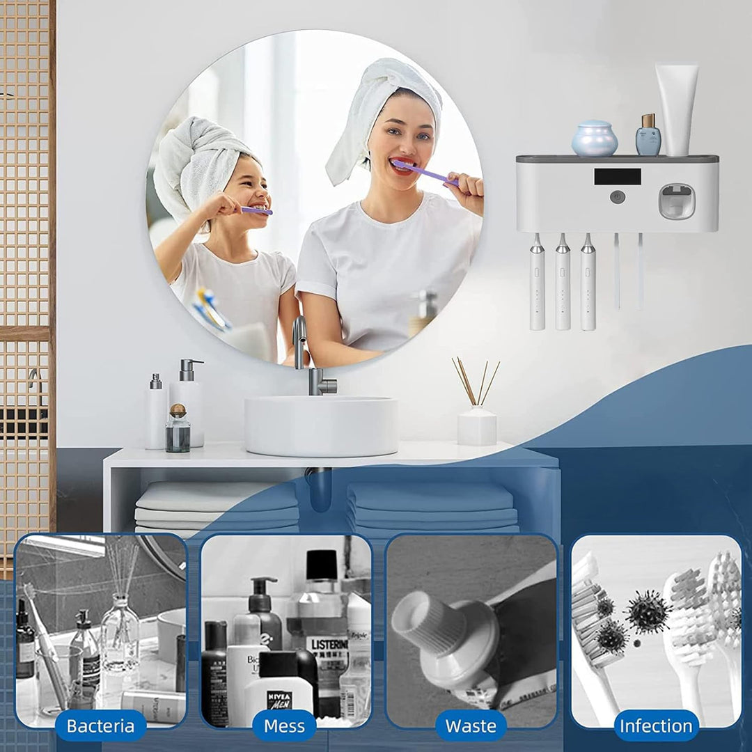 UVShield – Support de brosse à dents hygiénique avec dosage intelligent !