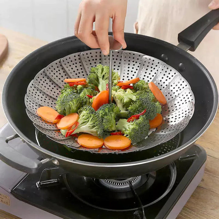 (1+1 gratuit) Kuchmi™ - Cuiseur vapeur pliable en acier en forme de fleur - Préparez vos repas en préservant tous les nutriments ! [Réduction valable jusqu'à 10h]