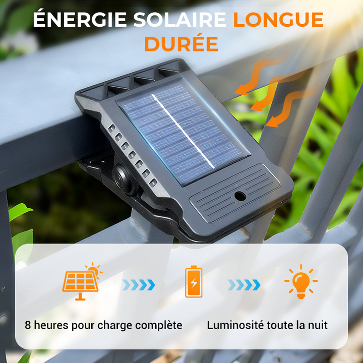 Lumière solaire extérieure à clip