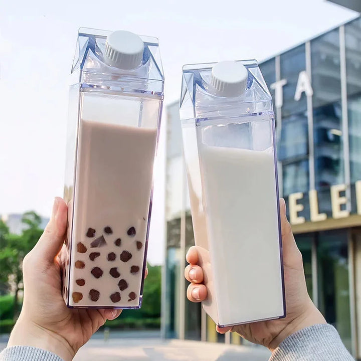 1+1 GRATUIT | ClearBottle - Bouteilles à boire en carton de lait acrylique