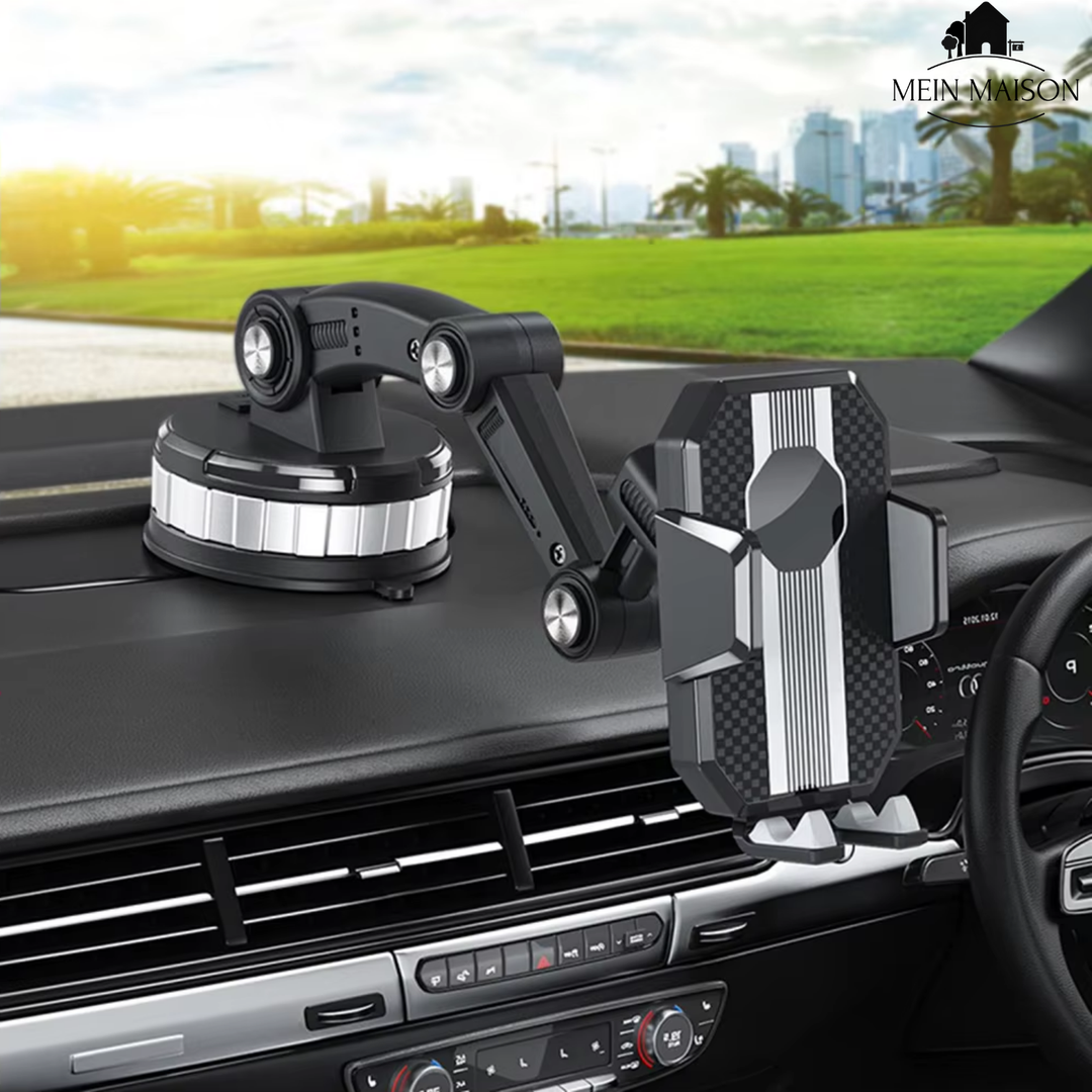 Support de téléphone auto GripTech | Forte adhérence par ventouse | Rotation 360° | Utilisation à une main