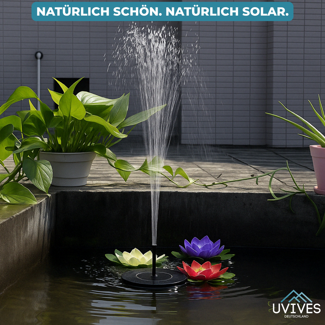 AquaBloom™ – Fontaine solaire pour tranquillité et élégance dans le jardin