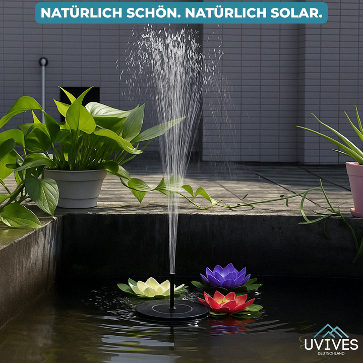 AquaBloom™ – Fontaine solaire pour tranquillité et élégance dans le jardin