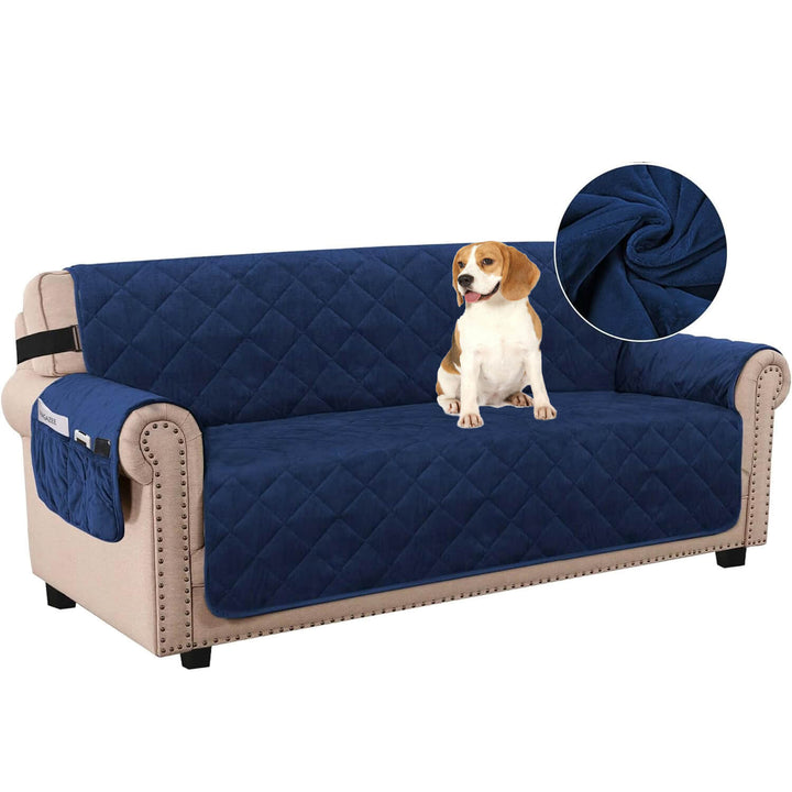 VelvetGuard Housse de canapé | Flanelle de luxe | Antidérapante & Lavable | Pour canapés 3 places jusqu'à 198 cm
