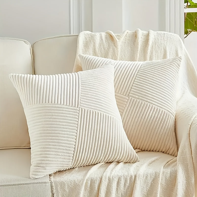 Set de housses de coussin NordLiv | Style Boho | Velours doux | 2 pièces, 45×45 cm, 50x50 cm