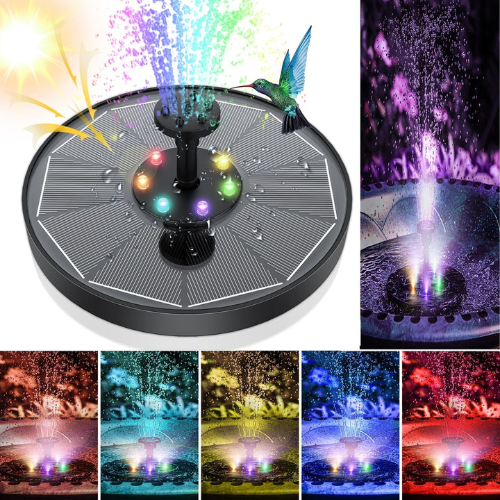 WaterGlow – Fontaine solaire avec LED et 4 motifs de jets d'eau différents !