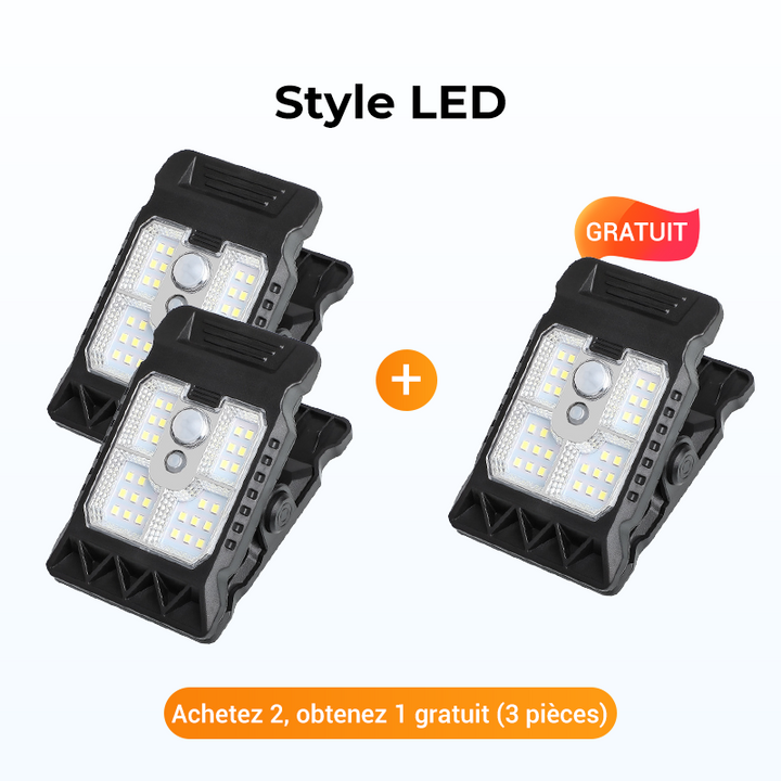 Lumière solaire extérieure à clip