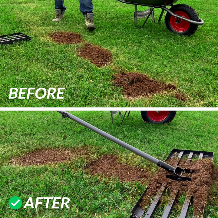 LawnMaster Pro Niveleur de Gazon | Acier Inoxydable & Aluminium | Design de Grille Ouverte | 198 × 43,2 cm