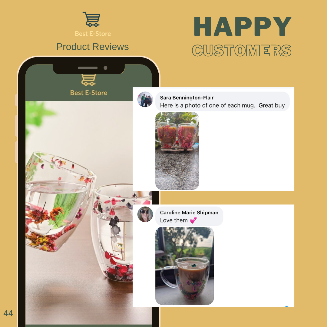 Tasses en verre avec des fleurs séchées