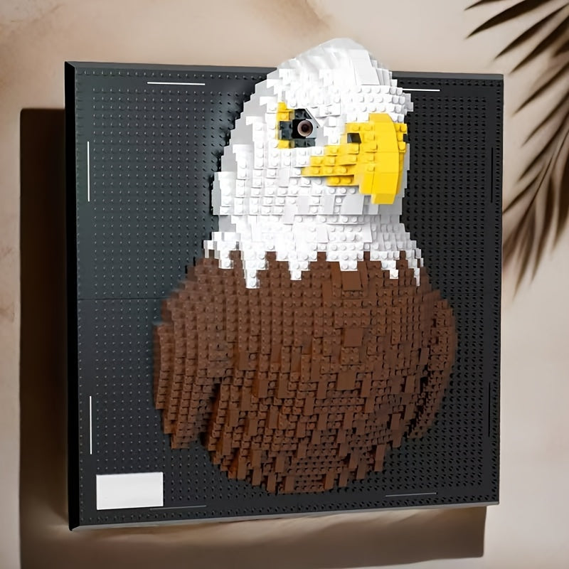 BrickVista 3D Art mural Set | Requin & Aigle | 2000 Blocs | Plastique ABS | 24,5 × 24,5 cm