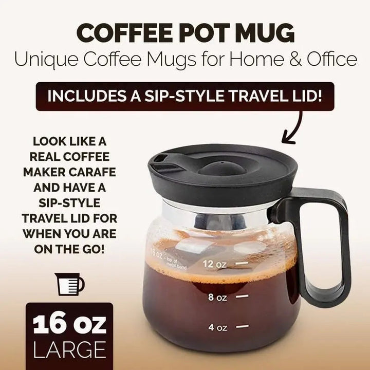 BrewMate – Tasse en verre élégante avec design de cafetière