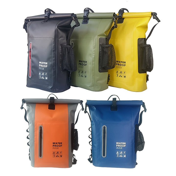 DryTrek Sac à dos de plein air étanche 25L | Rolltop avec fermeture à clip | Design robuste | Parfait pour le kayak, la randonnée et la plage