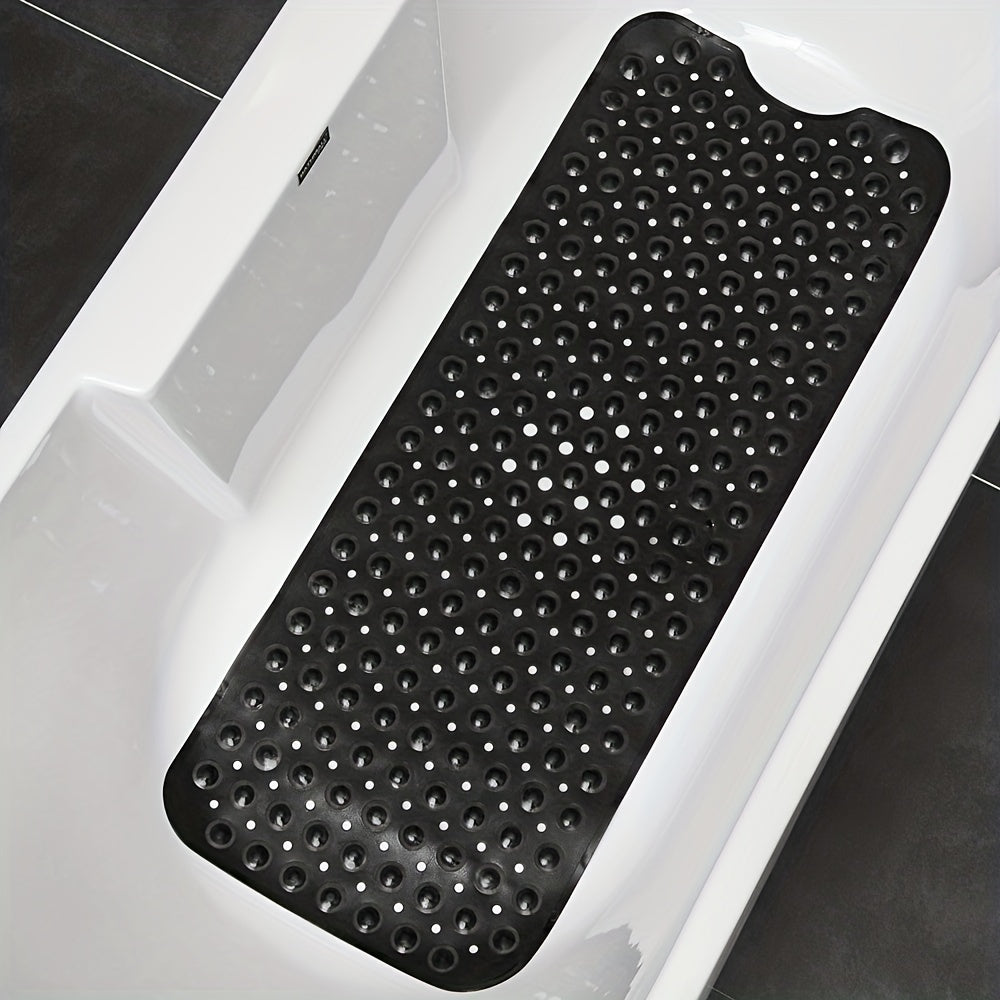 Tapis de bain antidérapant SAFELIA | Extra long (101×40 cm) | Avec ventouses et trous de drainage | PVC