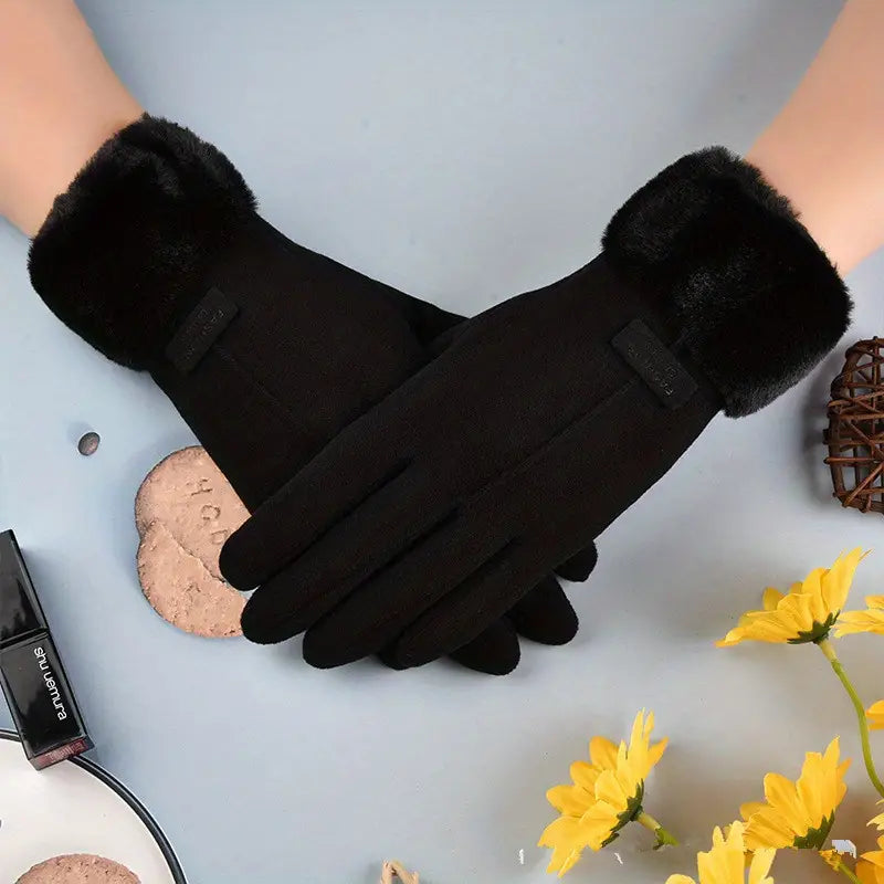 PlushPalm - Gants en velours avec renfort