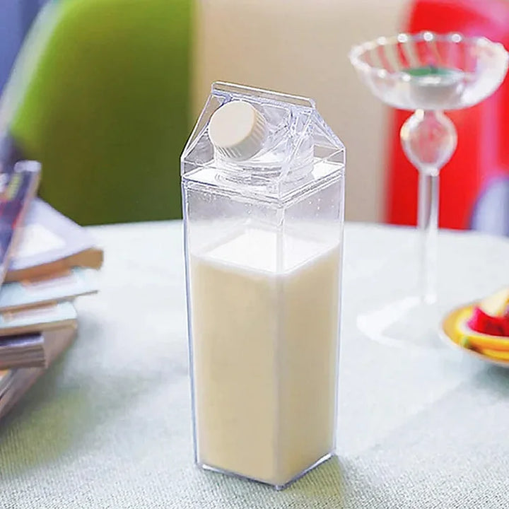 1+1 GRATUIT | ClearBottle - Bouteilles à boire en carton de lait acrylique