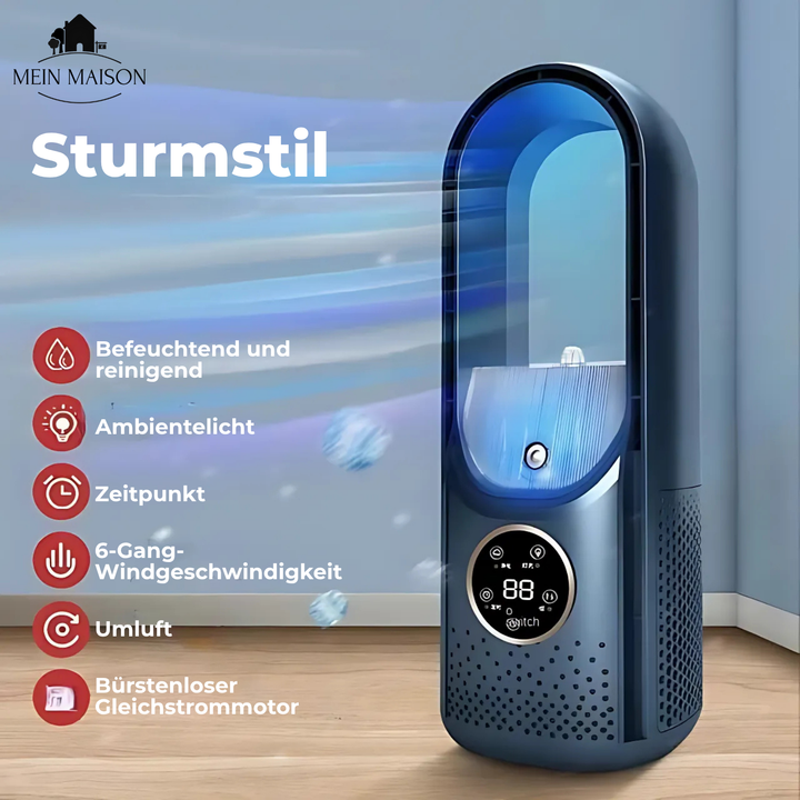 Airevo Refroidisseur d'air | Ventilateur USB sans pales | 6 niveaux | Silencieux & Avec minuterie | Humidification de l'air