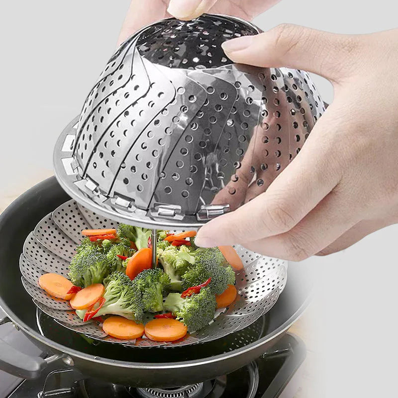 (1+1 gratuit) Kuchmi™ - Cuiseur vapeur pliable en acier en forme de fleur - Préparez vos repas en préservant tous les nutriments ! [Réduction valable jusqu'à 10h]