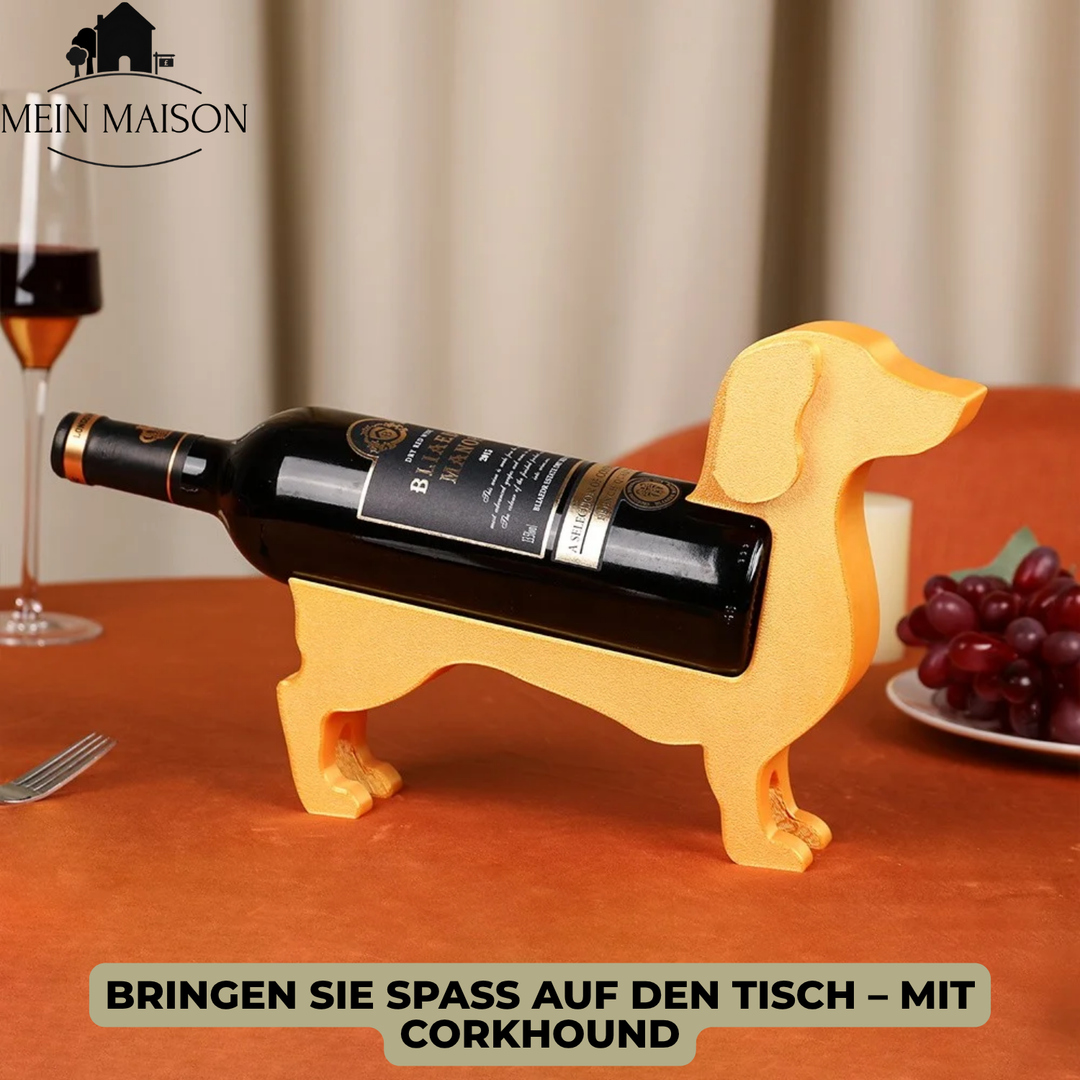 Support de bouteille de vin Dackel CorkHound | Design original | Stable & décoratif | Pour 375–500 ml