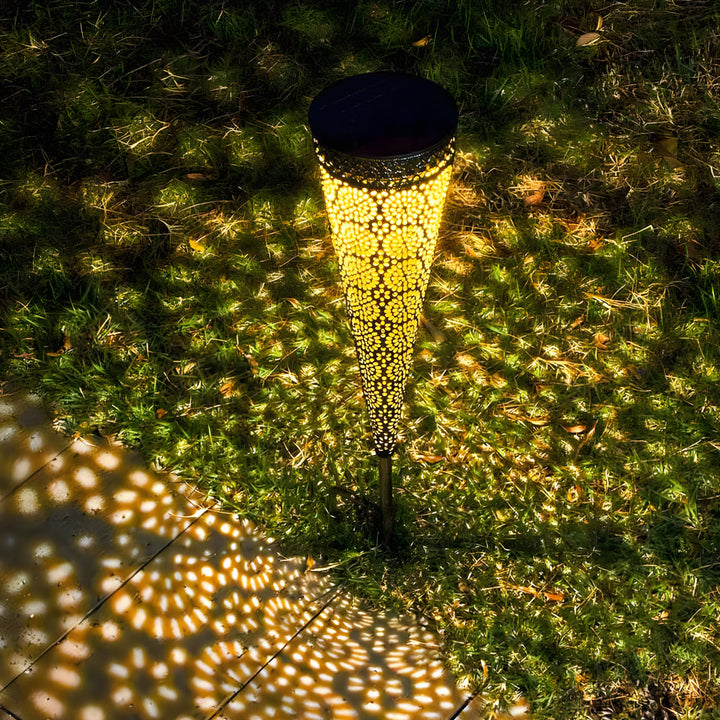 Lot de 2 lampes solaires coniques creuses Taavita avec piquet