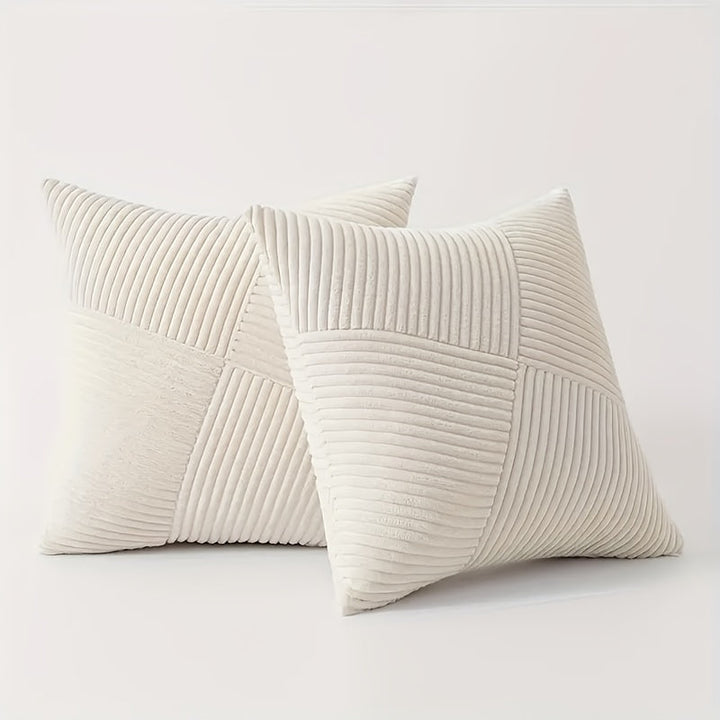 Set de housses de coussin NordLiv | Style Boho | Velours doux | 2 pièces, 45×45 cm, 50x50 cm