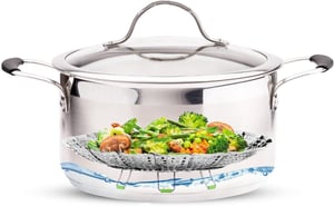 SteamEase – Insert de cuisson vapeur en acier inoxydable pliable