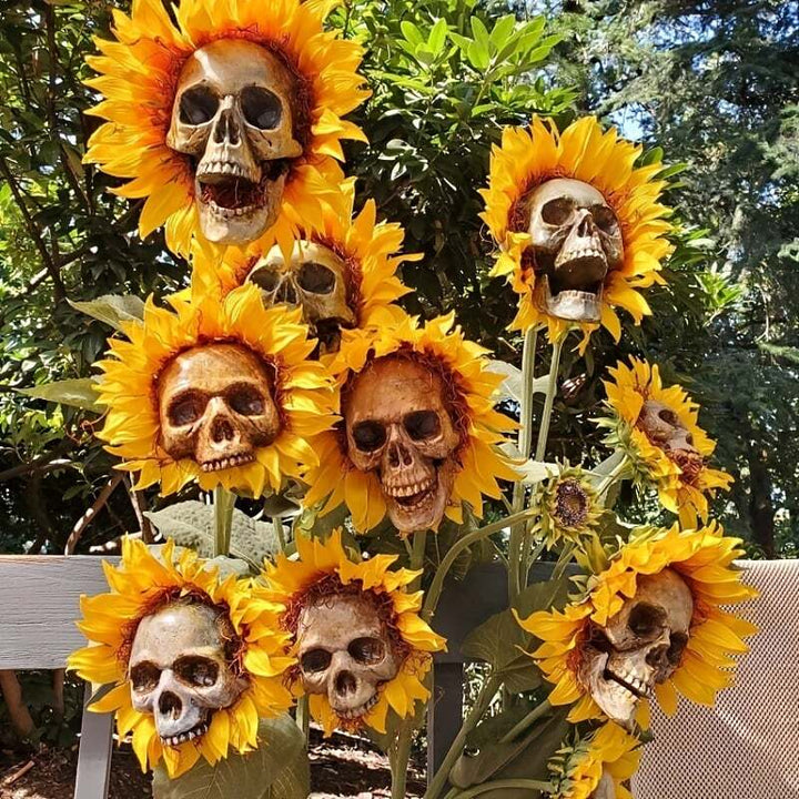 BloomSkull – La fascinante et belle fleur de tournesol, parfaite pour Halloween !