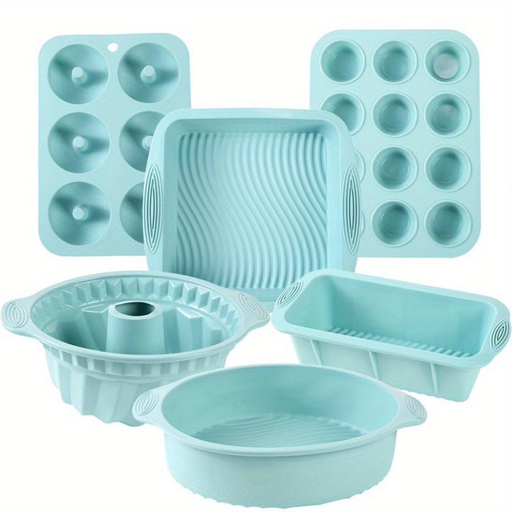 Set de moules à pâtisserie en silicone Bakefinity 6 pièces | Antiadhésif & Flexible | Pour gâteaux, muffins, donuts & pain