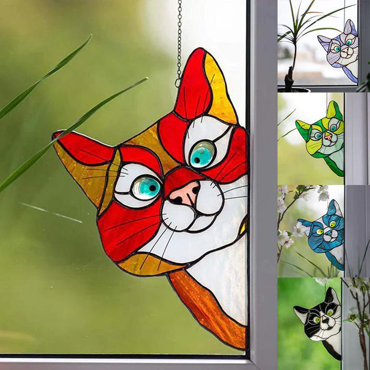 CatPeek – Attrape-soleil en chat fait main pour votre fenêtre !