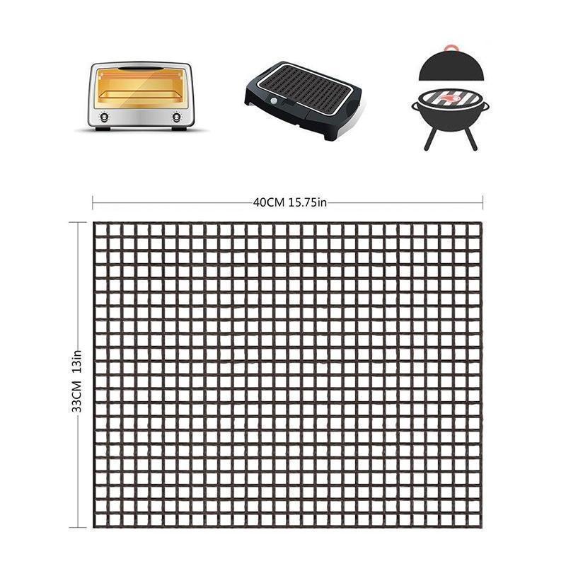 Grillfine BBQ Grillnetz / Tapis de Grill | Antiadhésif & Réutilisable | Résistant à la chaleur jusqu'à 370 °C | Pour Viande, Poisson & Légumes