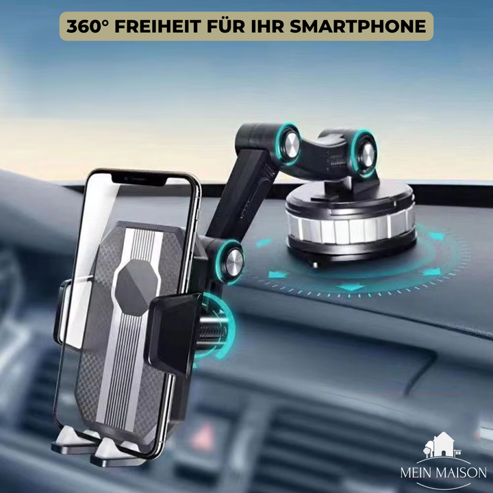 Support de téléphone auto GripTech | Forte adhérence par ventouse | Rotation 360° | Utilisation à une main