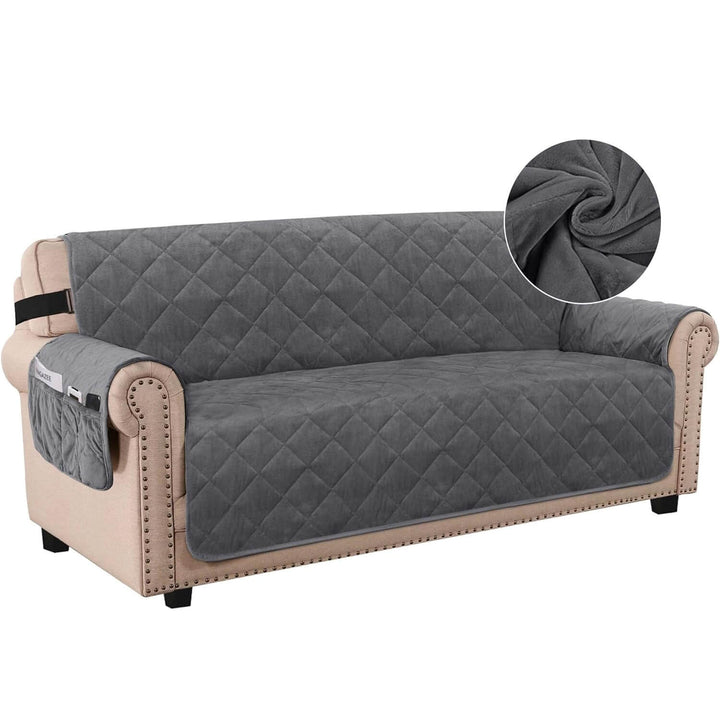 VelvetGuard Housse de canapé | Flanelle de luxe | Antidérapante & Lavable | Pour canapés 3 places jusqu'à 198 cm