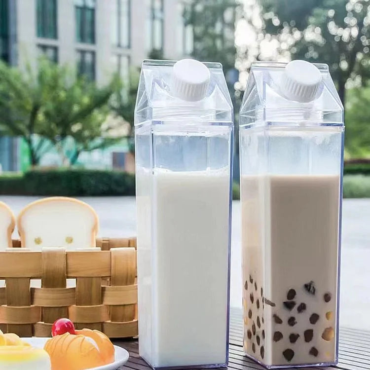 1+1 GRATUIT | ClearBottle - Bouteilles à boire en carton de lait acrylique